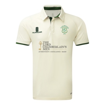 Ergo Cricket Shirt - Short Sleeve : Green Trim