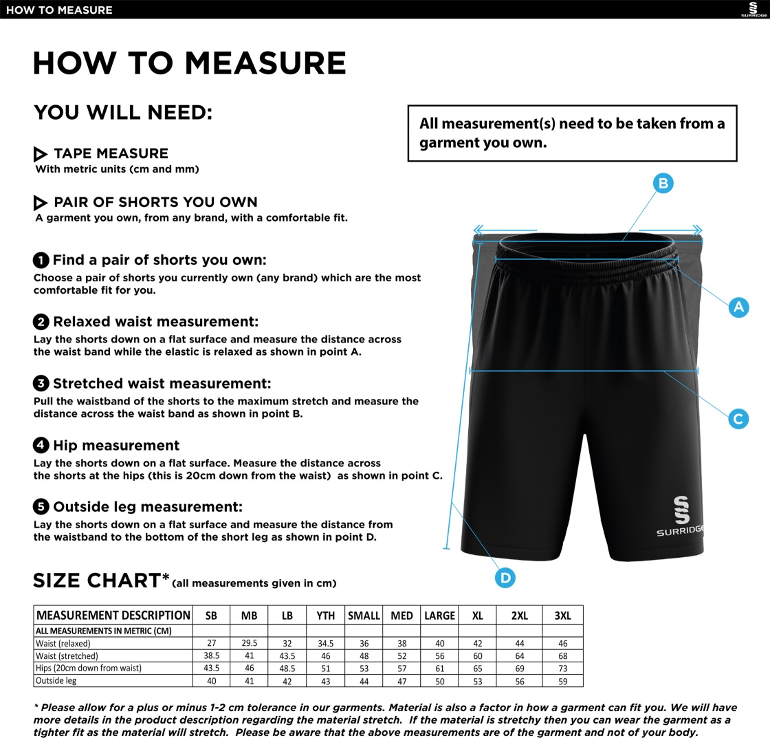Saxlingham CC - Blade Short - Size Guide